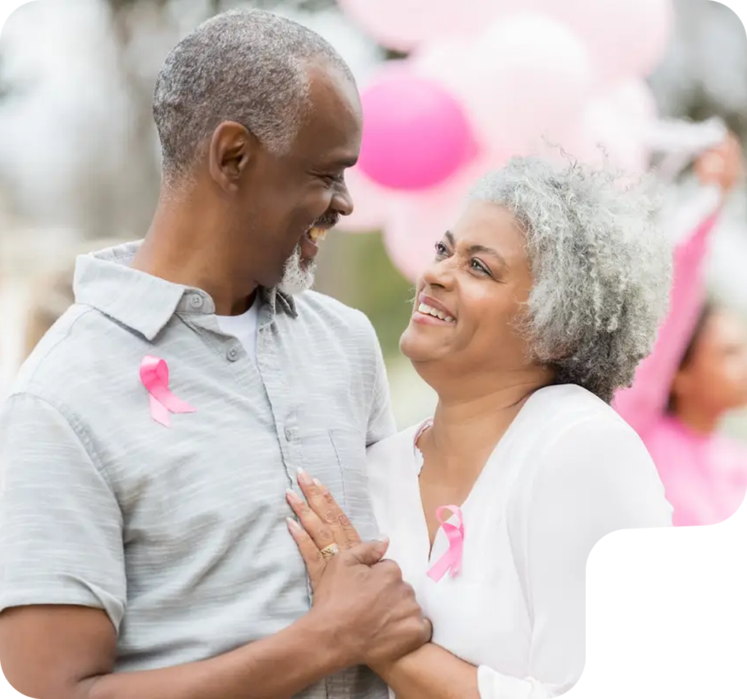 Elderly couple at a cancer outreach