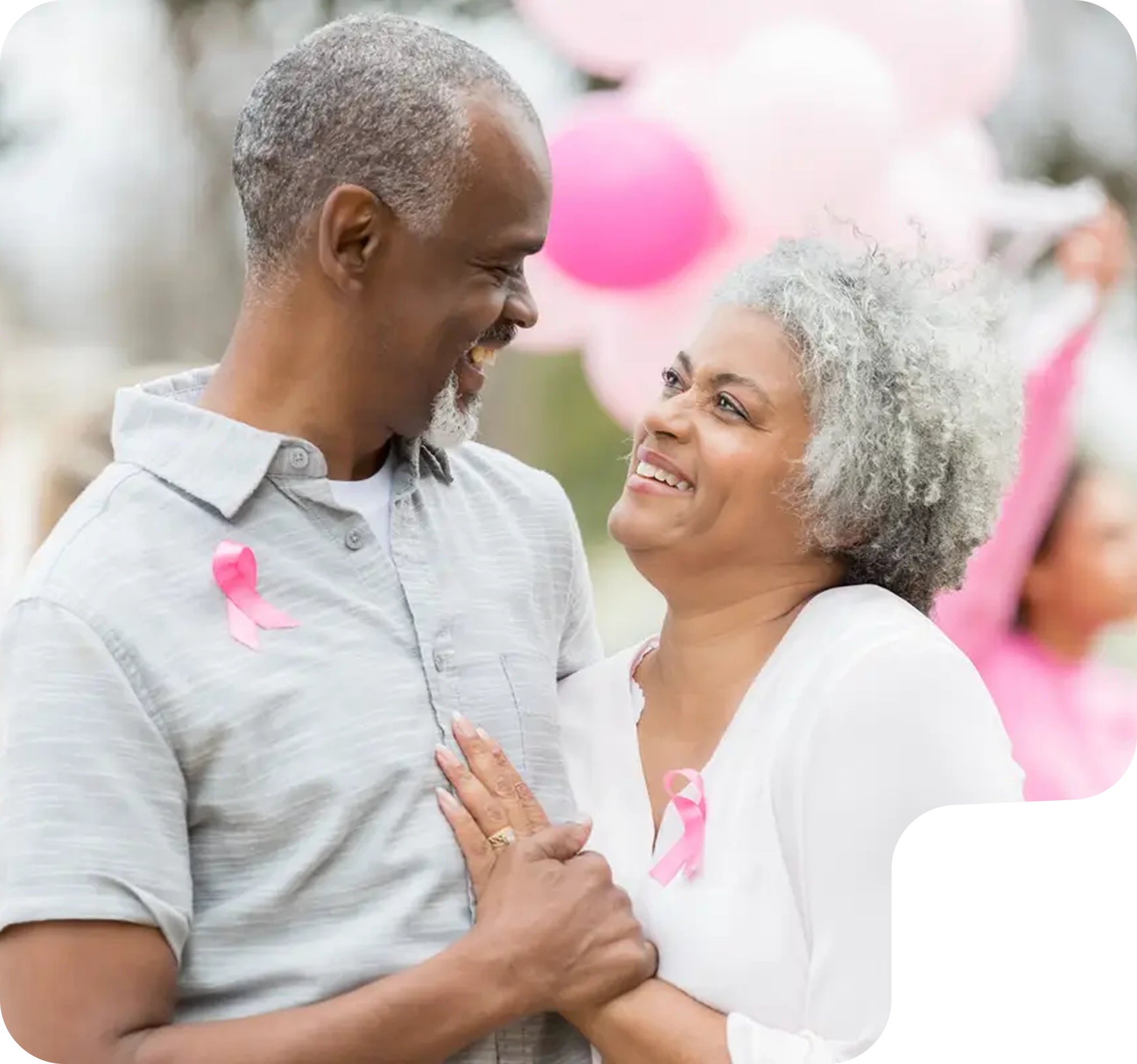 Elderly couple at a cancer outreach